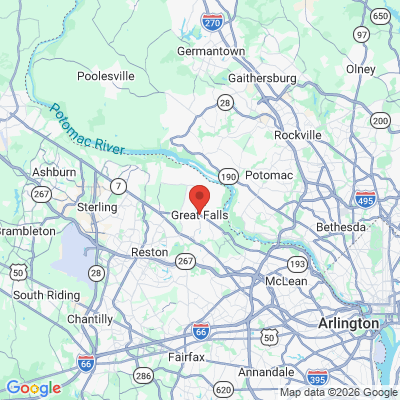 Map to Loza Dental Great Falls office in Great Falls, VA