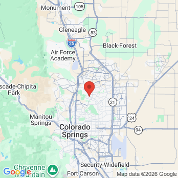 Map to Pikes Peak Periodontics office in Colorado Springs, CO