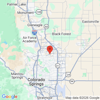 Map to Frazier Family Dental office in Colorado Springs, CO