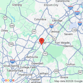Map to Garland K. Davis, DDS office in Laurel, MD