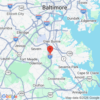 Map to Millersville Family Dentistry office in Glen Burnie, MD