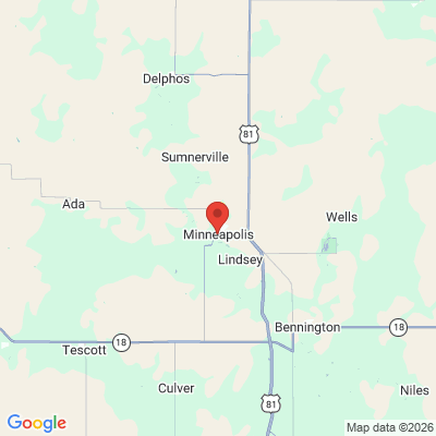 Map to  office in Minneapolis, KS