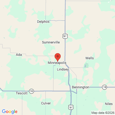 Map to  office in Minneapolis, KS