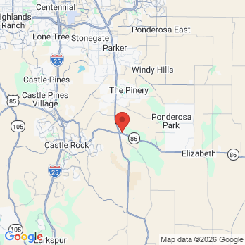 Map to Burning Tree office in Franktown, CO