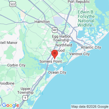 Map to By the Sea Dentistry office in Somers Point, NJ