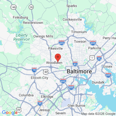 Map to  office in Gwynn Oak, MD