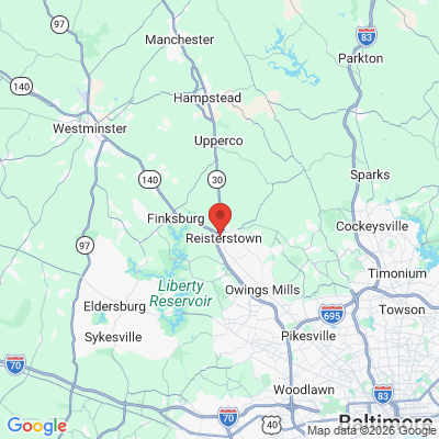 Map to Zaller Family & Cosmetic Dentistry office in Reisterstown, MD