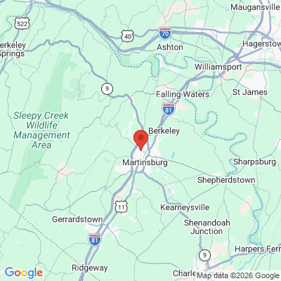 Map to  office in Martinsburg, WV