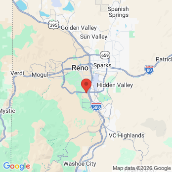 Map to de Bruin Dental Center office in Reno, NV