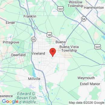 Map to Smile Creations office in Vineland, NJ