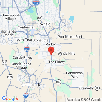 Map to Creekside Dental office in Parker, CO