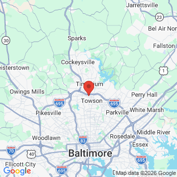 Map to Toomey Dentistry office in Towson, MD