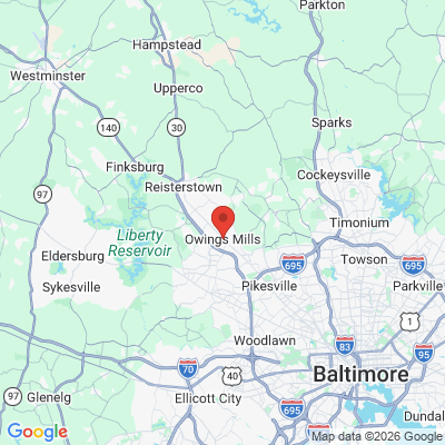 Map to  office in Owings Mills, MD