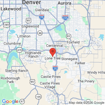 Map to Baer Dental office in Lone Tree, CO