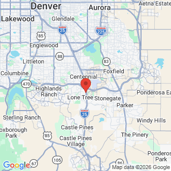 Map to Willow Creek Dental office in Lone Tree, CO