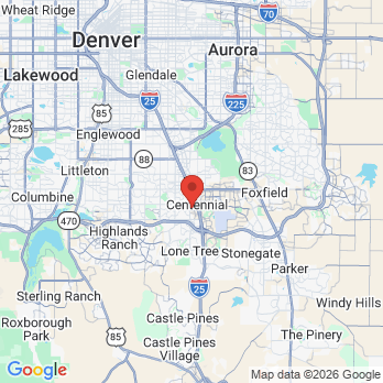 Map to Young Family & Cosmetic Dentistry office in Centennial, CO