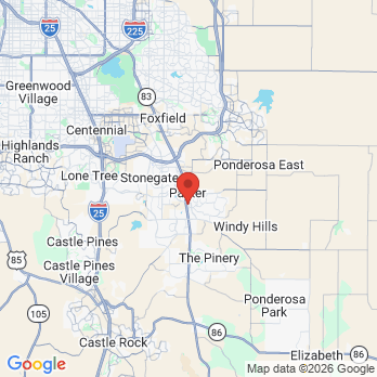 Map to Killingsworth Family Dentistry office in Parker, CO