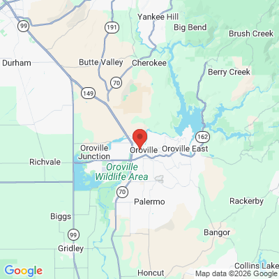 Map to  office in Oroville, Butte County
