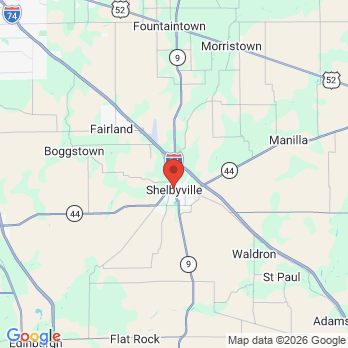 Map to Harrison Dental office in Shelbyville, IN