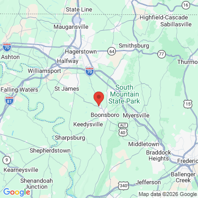 Map to  office in Boonsboro, MD