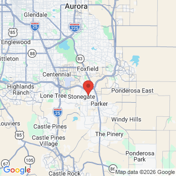 Map to Downtown Parker Dental office in Parker, CO