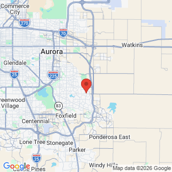 Map to Spruce Canyon Family Dentistry office in Aurora, CO