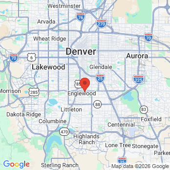 Map to Nuvia Dental Implant Center office in Englewood, CO