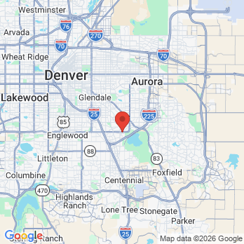 Map to Hampden Dentistry & Orthodontics office in Denver, CO