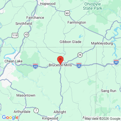 Map to  office in Bruceton Mills, WV