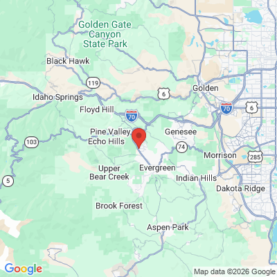 Map to Evergreen Dental Group office in Evergreen, CO