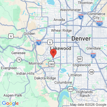 Map to Hill View Dental office in Lakewood, CO
