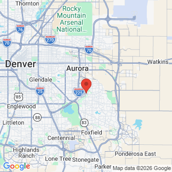 Map to Associates In Family Dentistry office in Aurora, CO