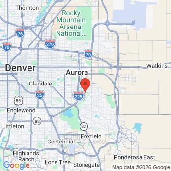 Map to Sunrise Family Dental  office in Aurora, CO