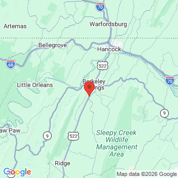 Map to Berkeley Springs Dentistry office in Berkeley Springs, WV