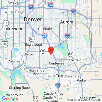 Map to Orchard Dental Care office in Centennial, CO