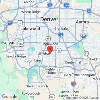 Map to Orchard Creek Dentistry office in Littleton, CO
