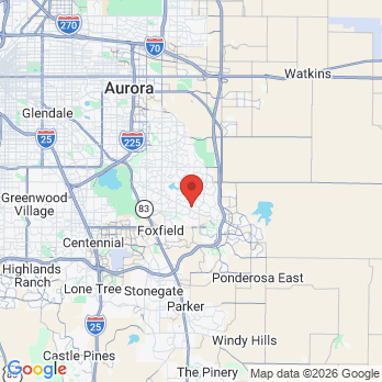 Map to Saddle Rock Dental office in Centennial, CO