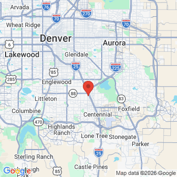 Map to Vibrance comprehensive dentistry office in Greenwood Village, CO