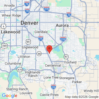 Map to  Belleview Family Dentistry office in Greenwood Village, CO