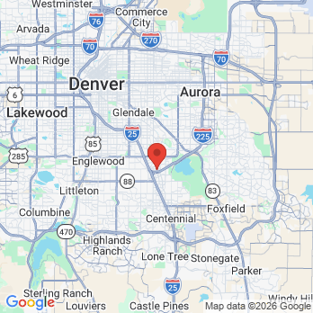 Map to Rock Ridge Dental Center office in Denver, CO