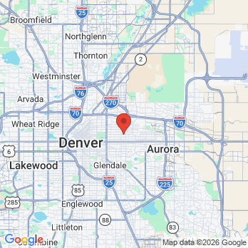Map to Oneida Park Dental Studio office in Denver, CO