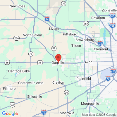 Map to  office in Danville, IN