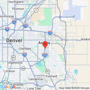 Map to Cozy Dental office in Aurora, CO