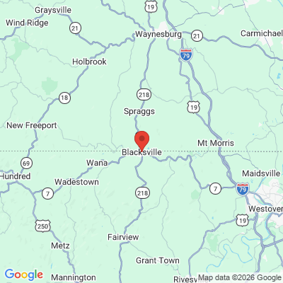 Map to  office in Blacksville, WV