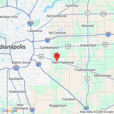 Map to  office in New Palestine, IN