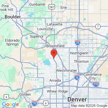 Map to Arbor Dental Group office in Westminster, CO