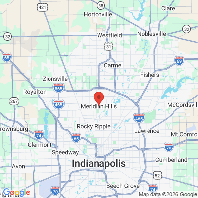 Map to  office in Meridian Hills, IN