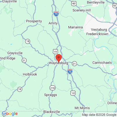Map to  office in Waynesburg, PA