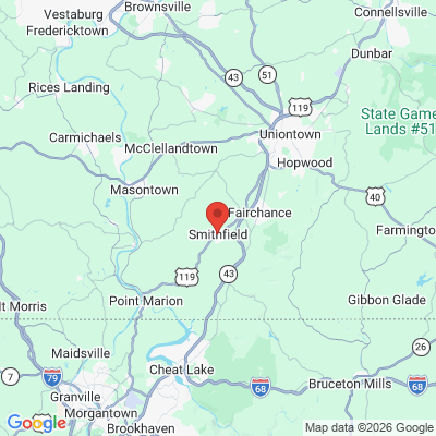 Map to  office in Smithfield, PA
