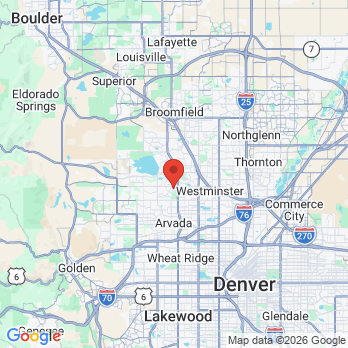 Map to Taylor Dental Arts office in Arvada, CO